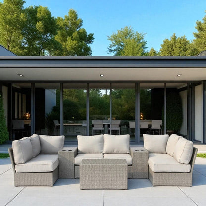 Grey Wicker Patio Furniture Set 4 Person Outdoor Seating
