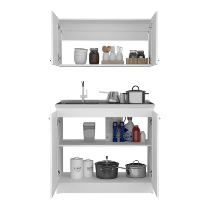 White Dining Table Set - 39.3" Modern Buffet