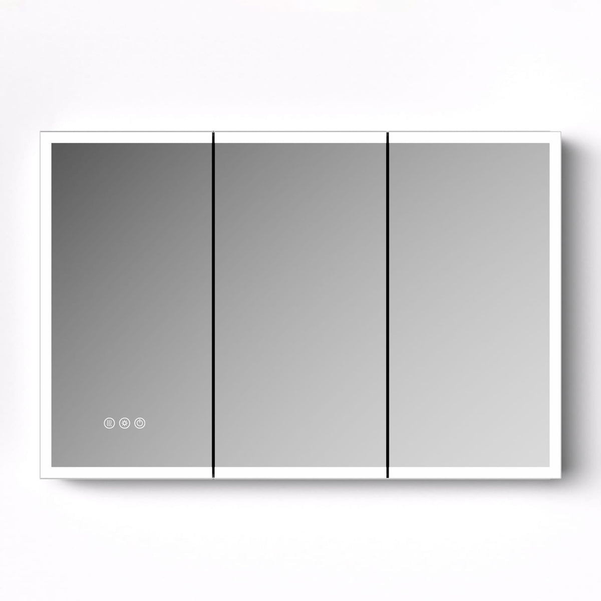 LED Medicine Cabinet with Mirror - 48x32 Inch Silver Storage for Bathroom