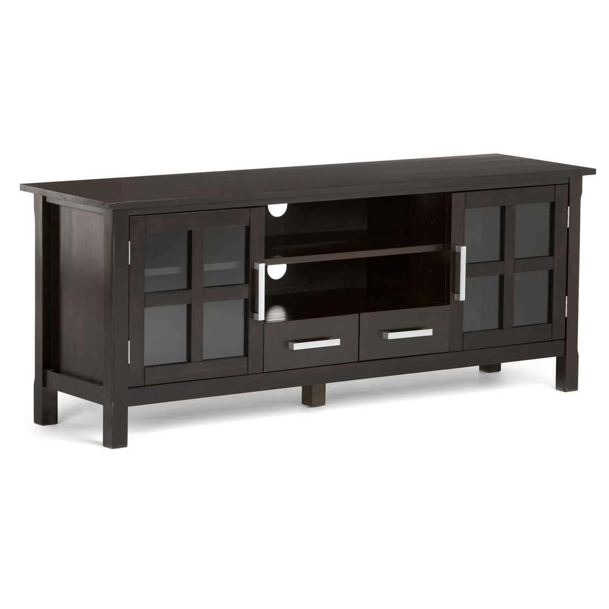 Kitchener 60 Inch Solid Wood TV Stand - Dark Brown