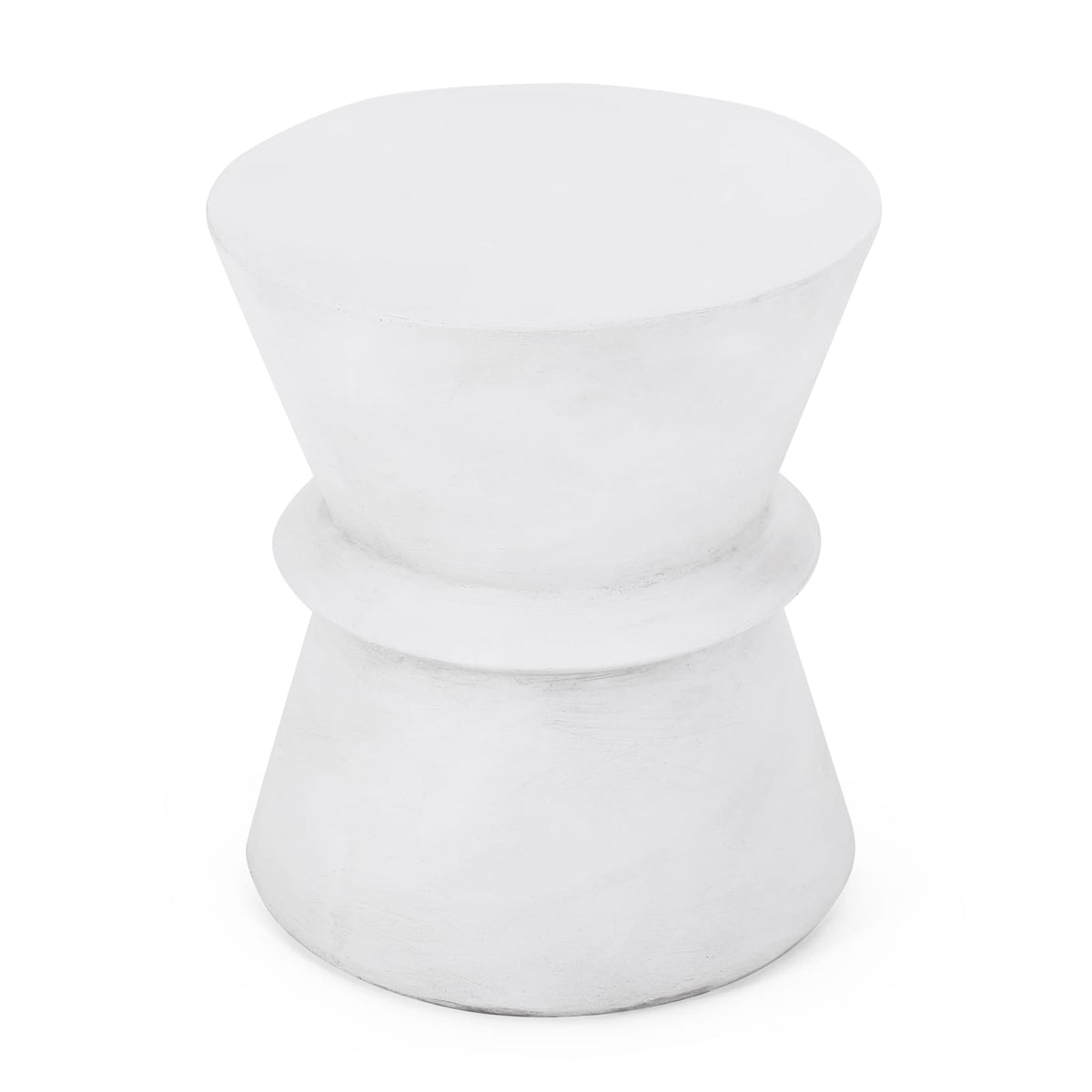 Lightweight Concrete Outdoor Side Table - Antique White