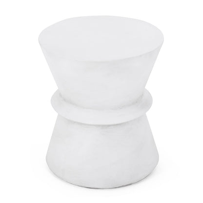 Lightweight Concrete Outdoor Side Table - Antique White