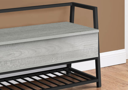 Grey MDF Storage Bench - 42" Entryway Shoe Rack