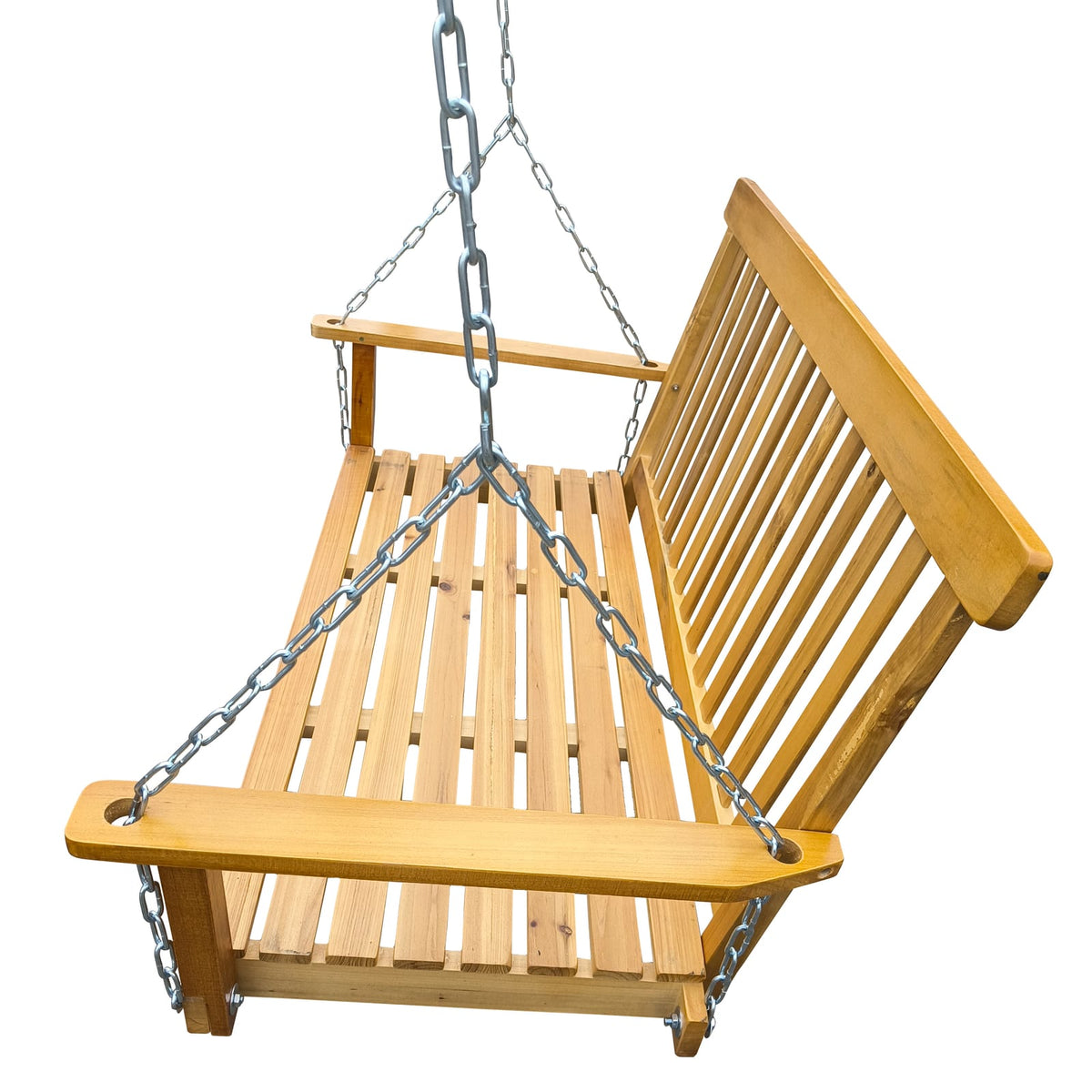 Teak Wood Front Porch Swing - Outdoor Patio Bench