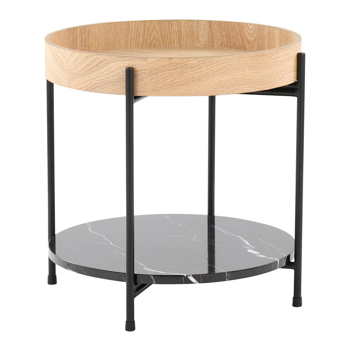 Contemporary Black Metal End Table - Storage & Style