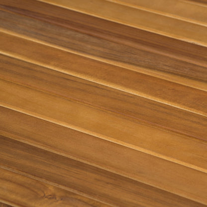 Outdoor Acacia Wood Dining Table - Teak Finish, 71" Diameter