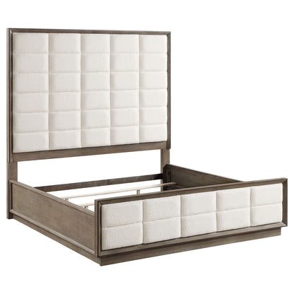 King Size Taupe Wood Bed Frame Bedroom