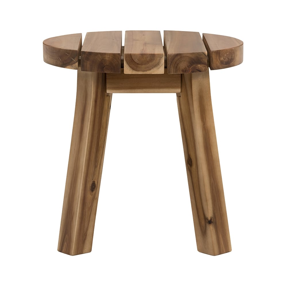 16 Inch Round Acacia Wood Side Table