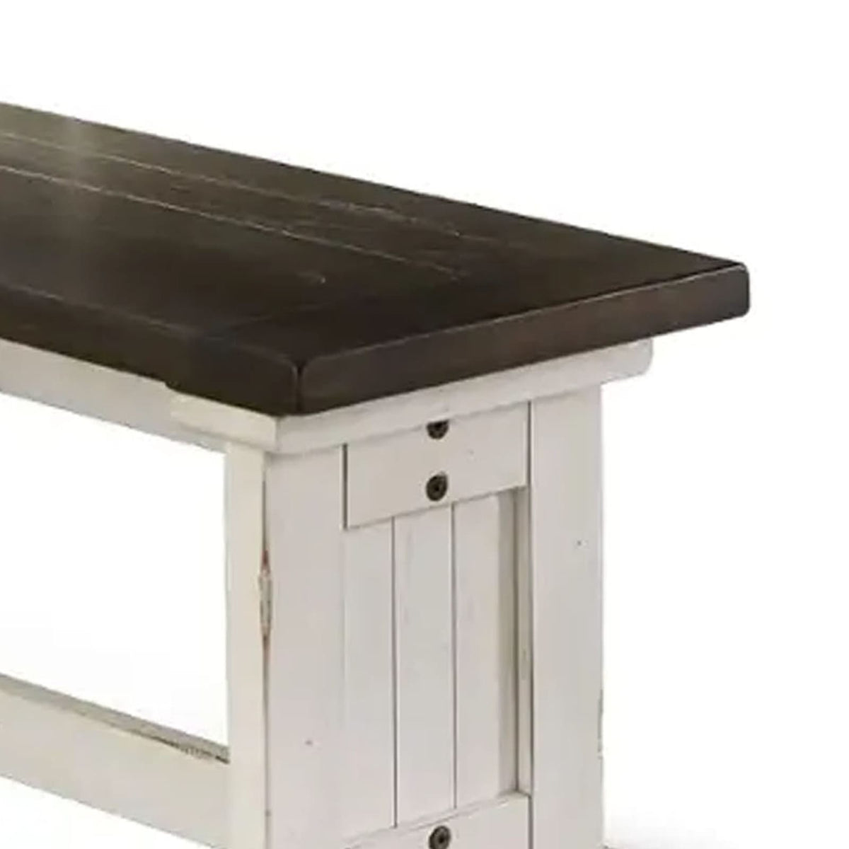 Rustic Mahogany Side Bench for Dining Room Storage
