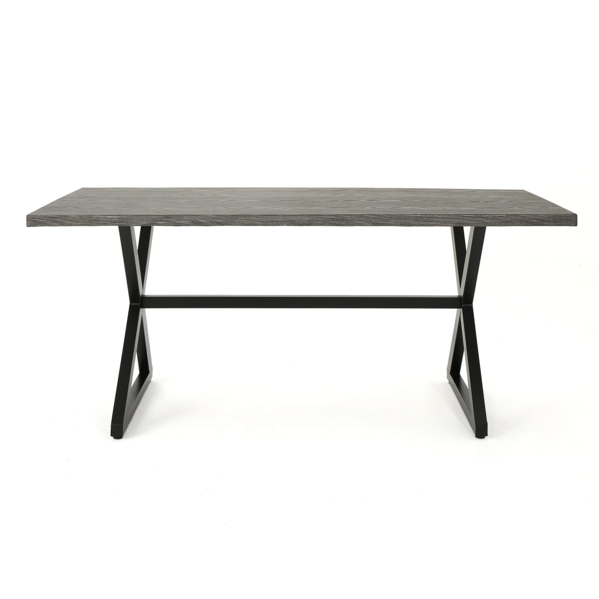 Outdoor Aluminium Dining Table Grey/Black Patio Garden Set