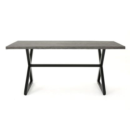 Outdoor Aluminium Dining Table Grey/Black Patio Garden Set