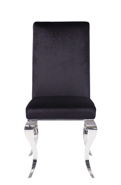 Modern Black Silver Upholstered Dining Chairs for Kitchen Seating