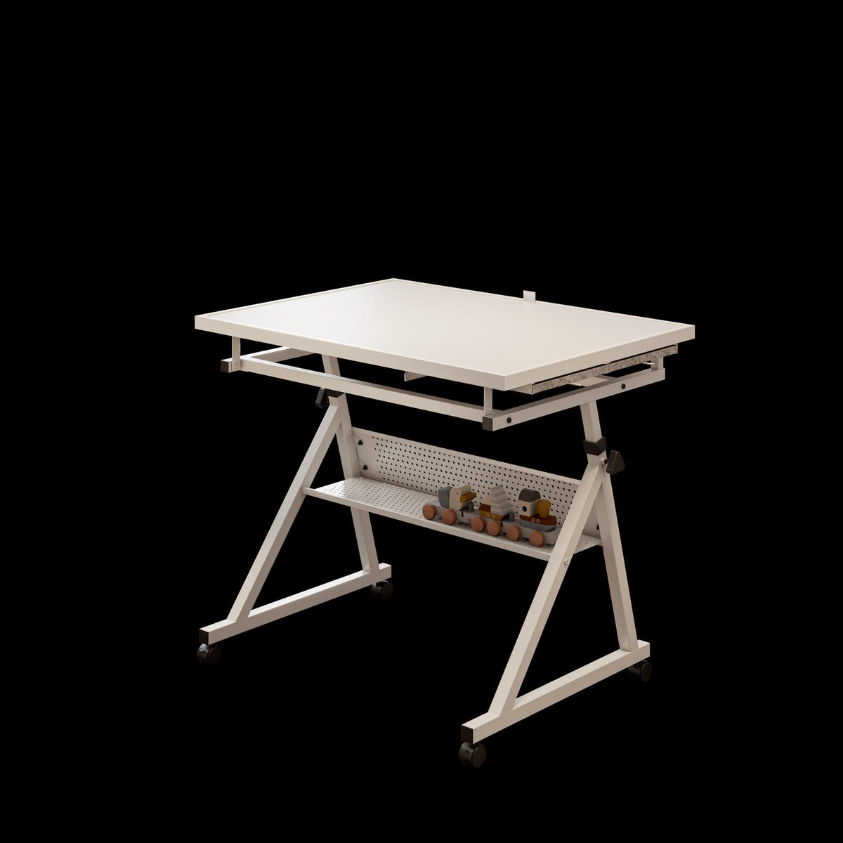 Adjustable Puzzle Desk with Storage Trays for Comfort