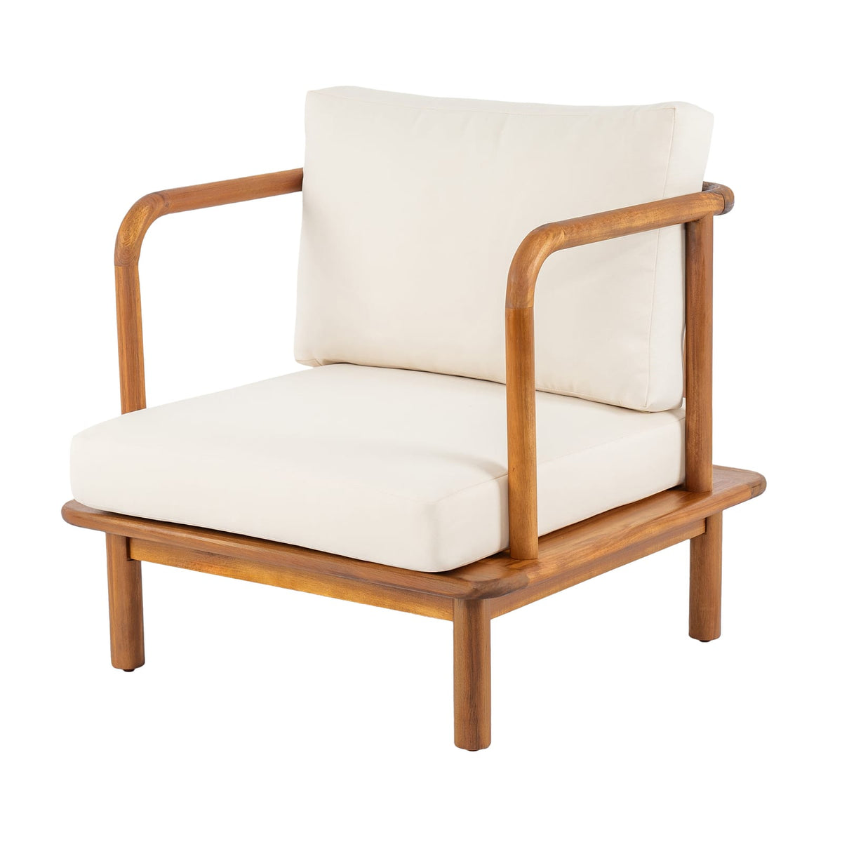 Cream Teak Acacia Club Chair with Cushions