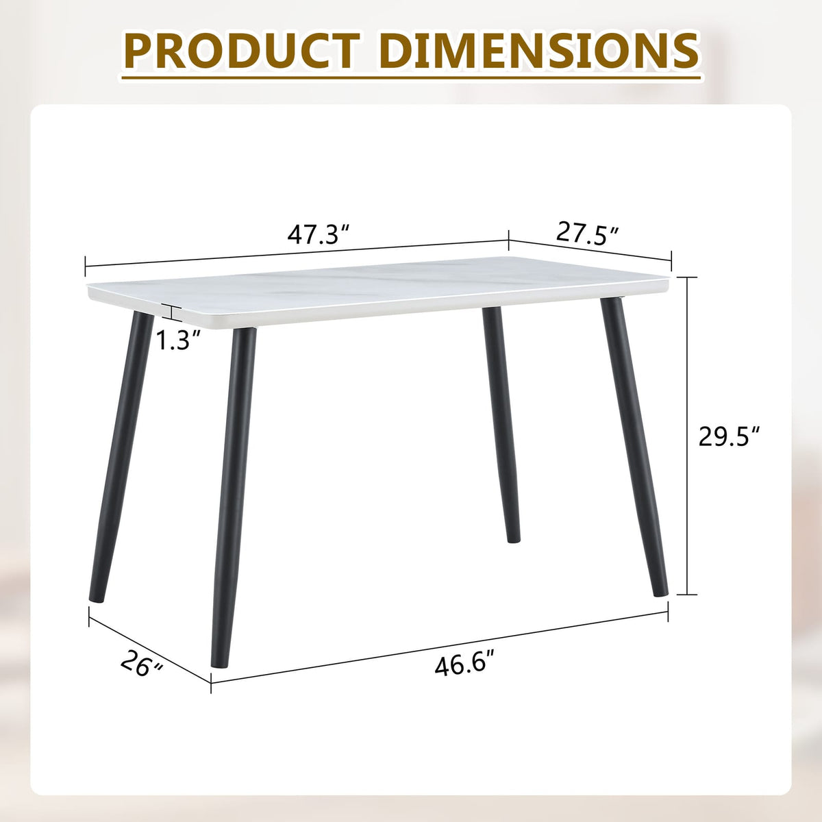 White Black Dining Table 4-6 People Round Tempered Glass Top