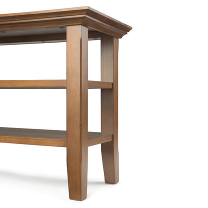Light Brown Wood Side Table - 14x24 Inches
