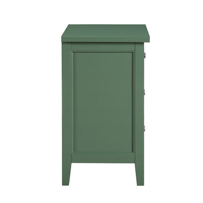 Antique Green 3 Drawer Nightstand - Farmhouse Style
