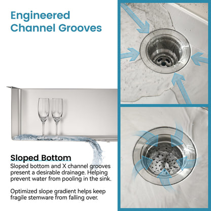 33"x19" Stainless Steel Kitchen Sink - Gray, Undermount Style