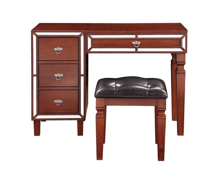 Cherry Poplar Makeup Vanity Set Bedroom Storage