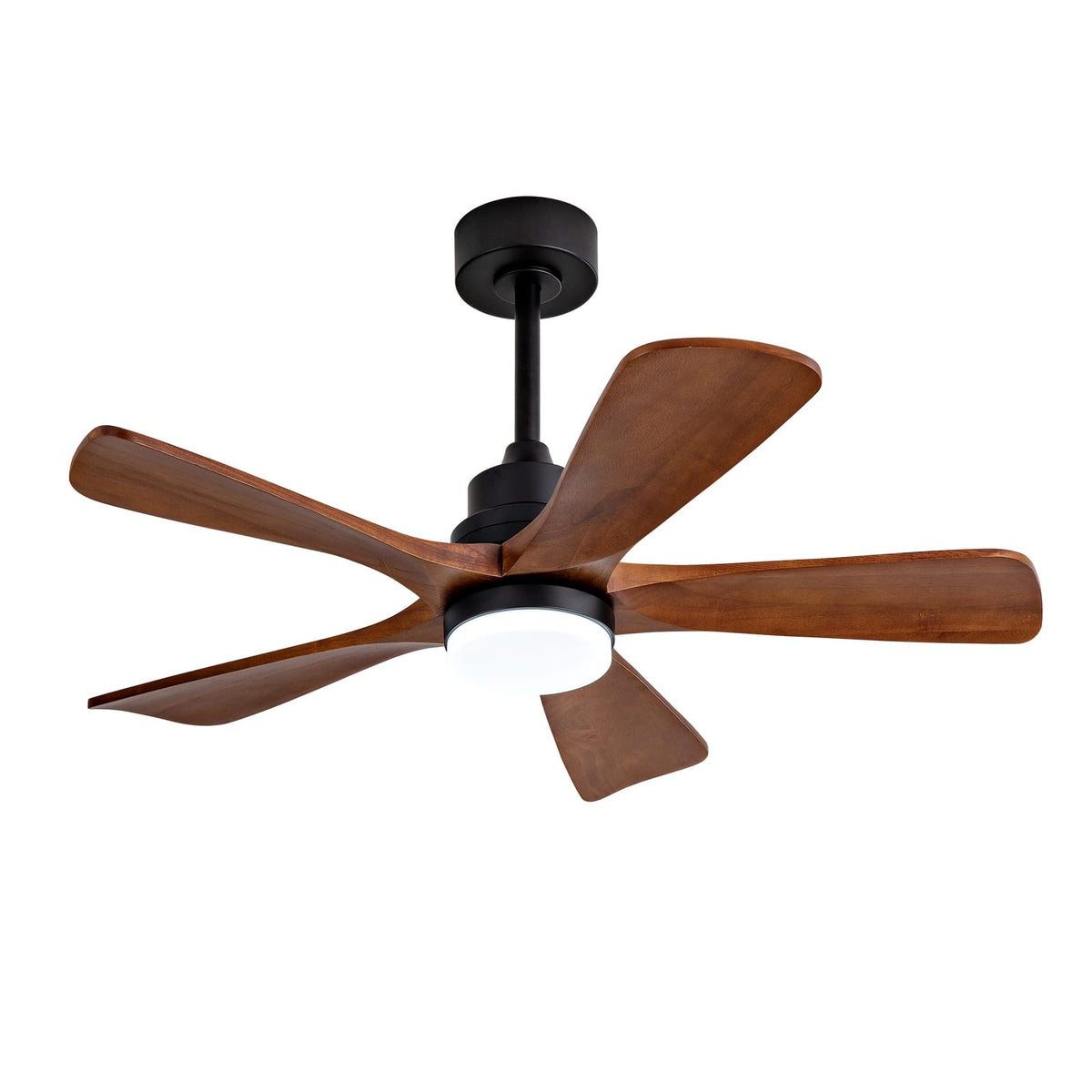 Black Ceiling Fan with Lights & Remote - 42 Inch Solid Wood