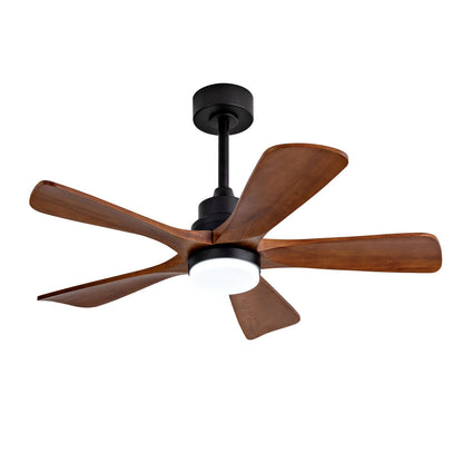 Black Ceiling Fan with Lights & Remote - 42 Inch Solid Wood