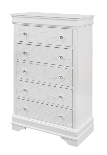 White Solid Wood Bedside Dresser - 31.26" W for Bedroom
