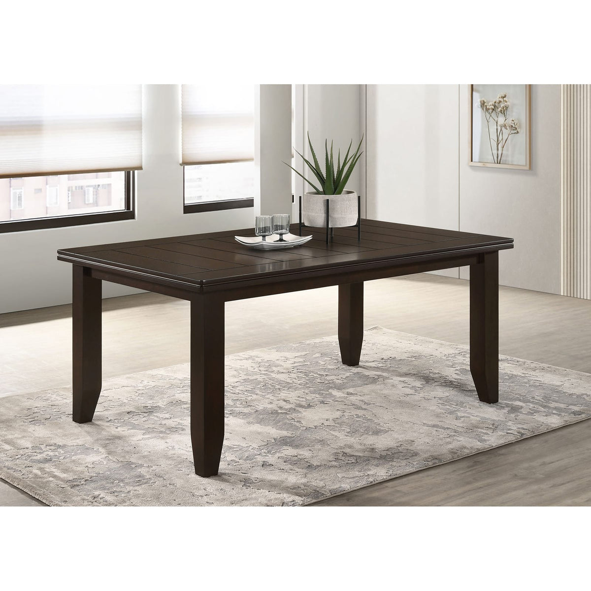 Espresso Cappuccino Rectangular Dining Table 66" x 42"
