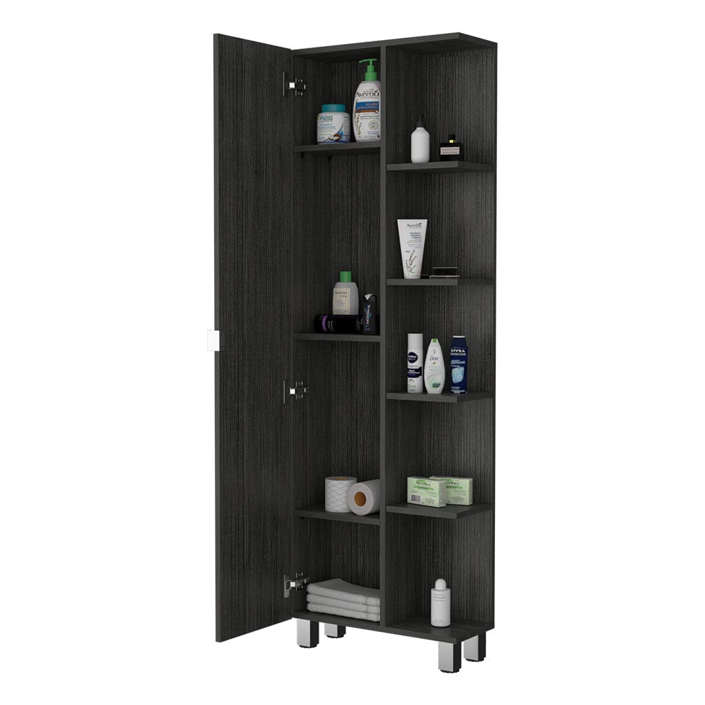 Los Angeles Linen Cabinet - 5 Shelves, Smoke Gray