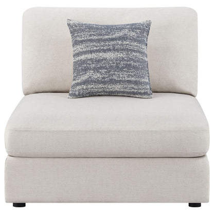 Beige Upholstered Armless Chair - 38" x 41" Primary Living Space