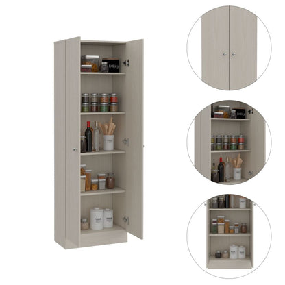 Buxton Rectangle 2-Door Tall Cabinet - White Washed Oak