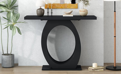 Mirod Stylish Modern Console Table - Black MDF & Acacia