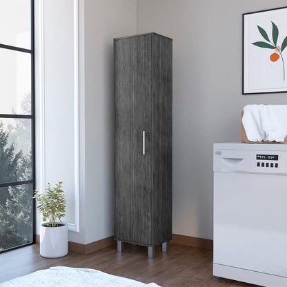 Living Room Gray Engineered Wood Storage Cabinet - 11.7 x 15.7 x 70.8", 10 Shelves