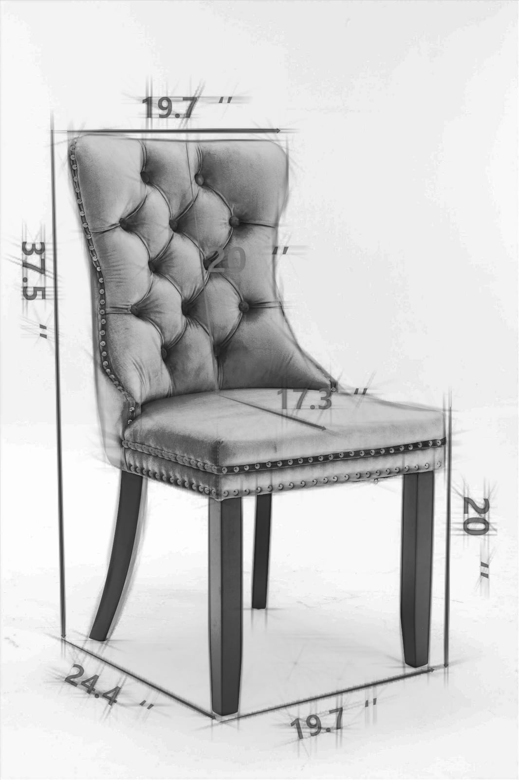 A&A Furniture Nikki Collection Dining Chairs - White+Black PU Leather Set of 2