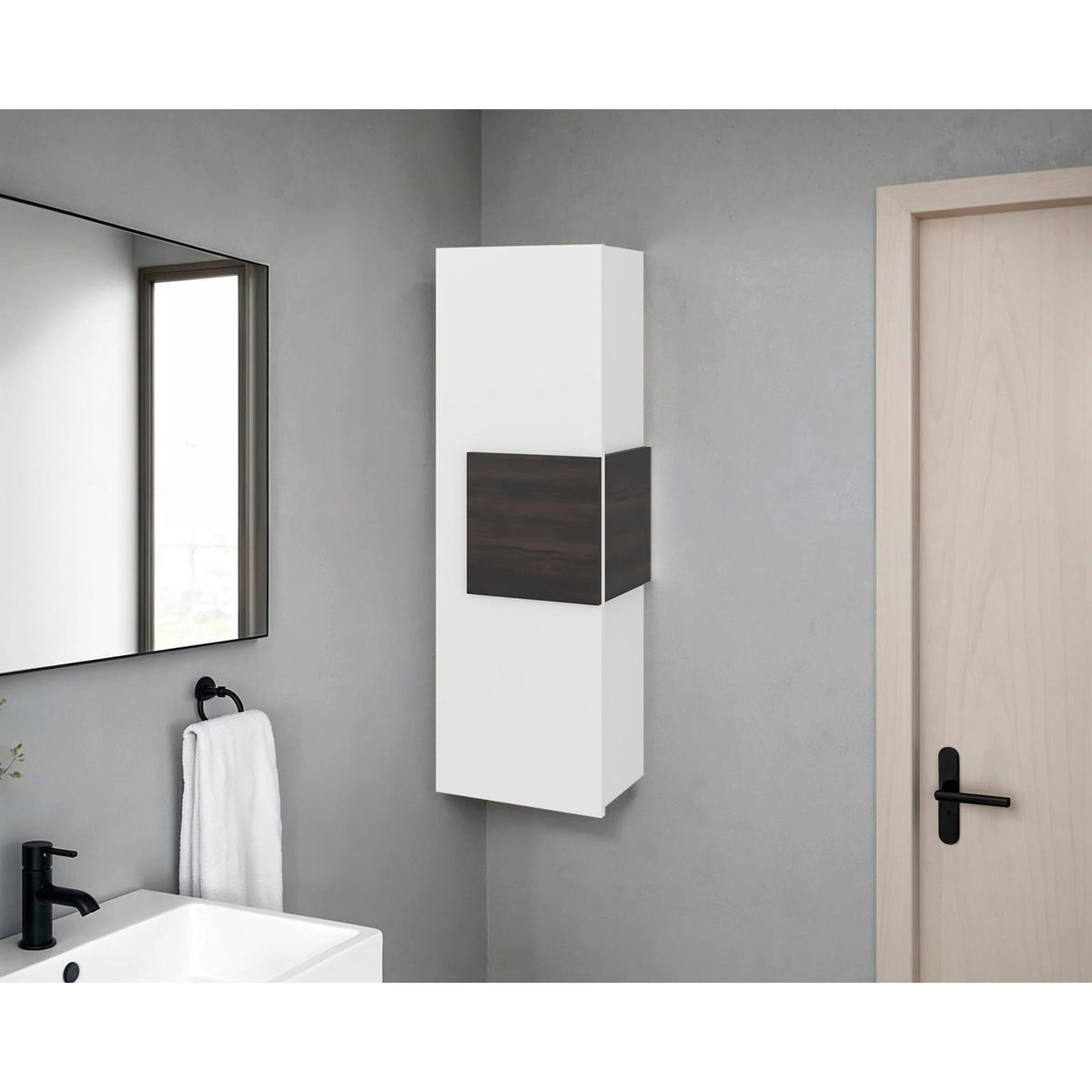 Modern White Wall Mounted Bathroom Storage Cabinet Upgrade