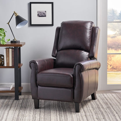 Burgundy PU Recliner Chair - Comfortable & Stylish for Living Room