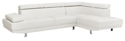 White 3 Seat PU Sectional Sofa - Modern Sectional for Living Room