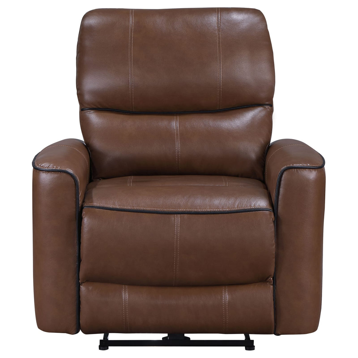 Brown Polyester Recliner Chair - 36.5" Manual Recline for Living Room