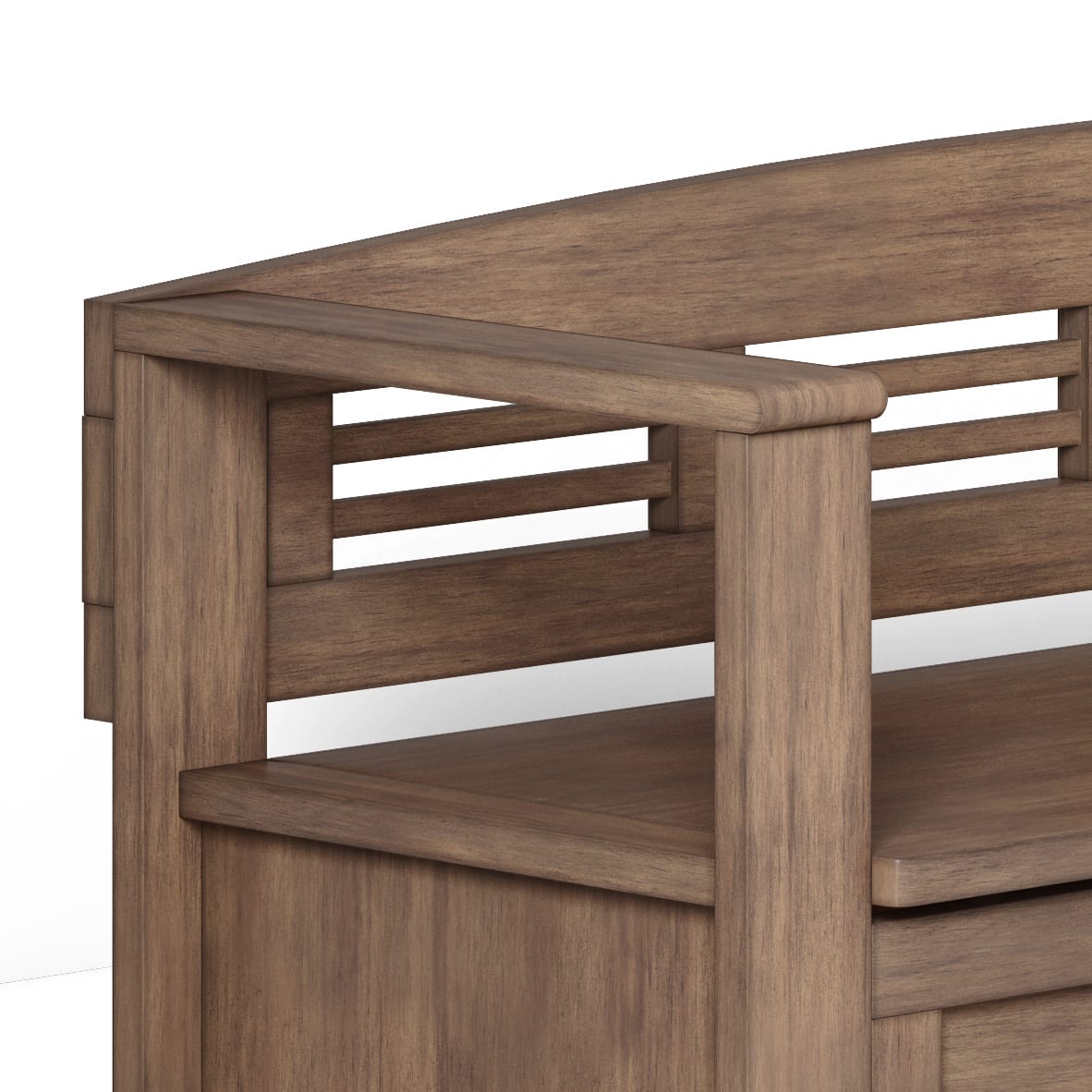 Dark Brown Wood Entryway Bench - 48" Wide Storage Seat