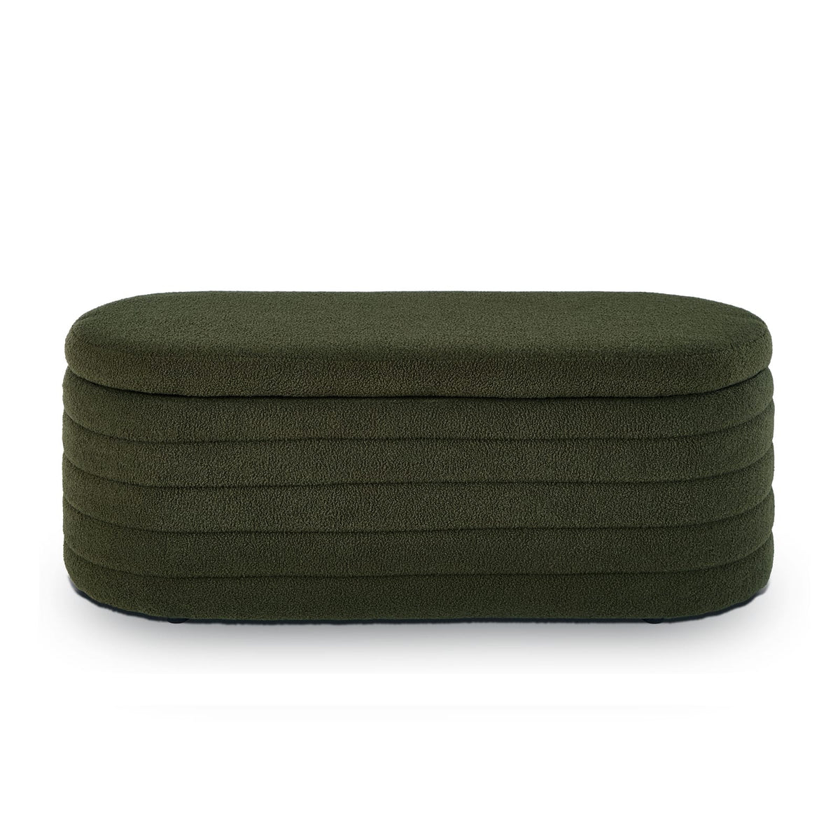 Dark Green Storage Ottoman Bench - Hidden Storage & Comfort