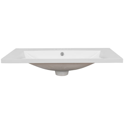 30 Inch White Ceramic Bathroom Vanity Top for Cabinet Renovation