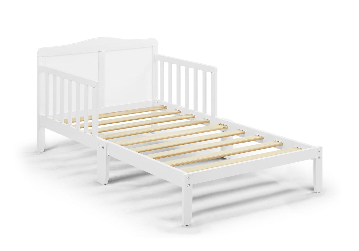 Olive & Opie Birdie Toddler Bed - White Solid Wood