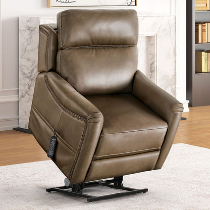 Brown Leatherette Lift Chair - Primary Living Room