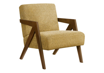 Accent Chair, 30"h - Yellow Polyester Upholstery