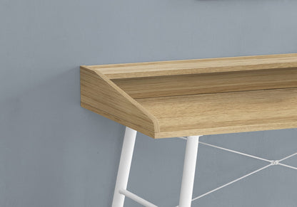 Computer Desk, Natural Laminate - 48"L Home Office Desk with Storage Shelves