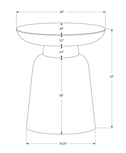 Chrome Metal Accent Table - Drum Side Table for Living Room Bedroom