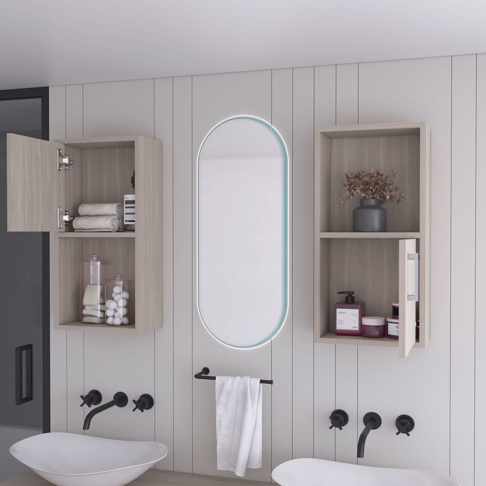 Multicolor Engineered Wood Bathroom Medicine Cabinet Set