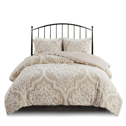 Multicolor Cotton Chenille Duvet Cover Set - Queen Size