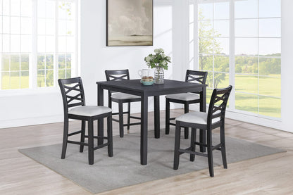 Gray Square Dining Table Set with 4 Chairs for Dining Room