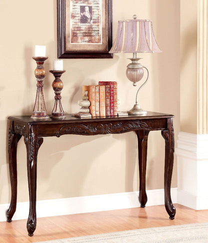 Traditional Solid Wood Cherry Sofa Table with Cabriole Legs