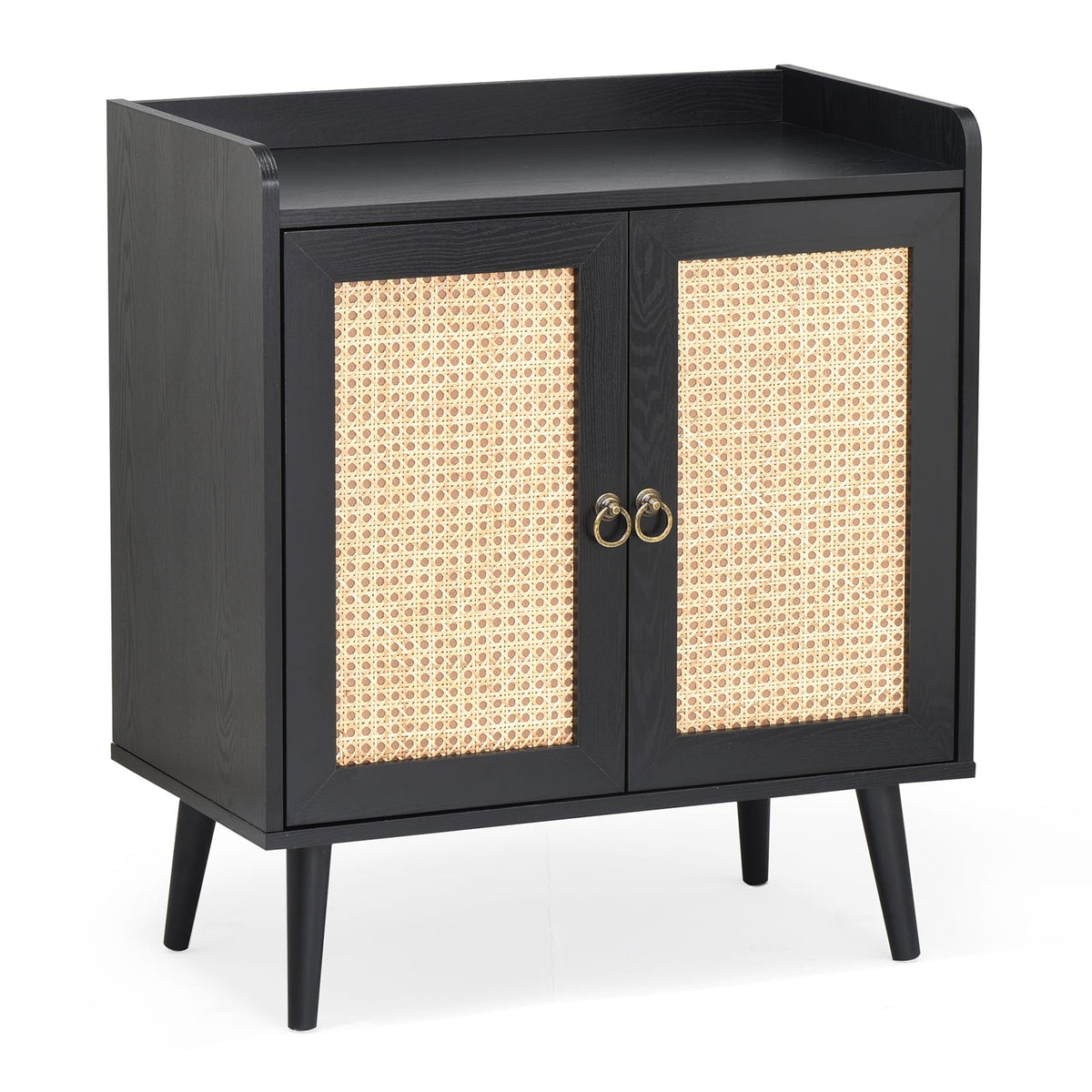 Rattan Buffet Cabinet - Black Sideboard Storage